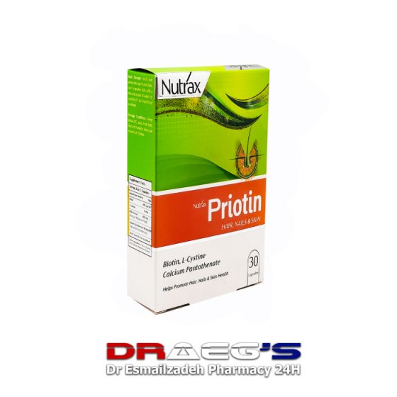 نوتراکس پریوتین کپسول 30 عددی|تقویت کننده پوستومو و ناخن NUTRAX PRIOTIN 30 CAPS