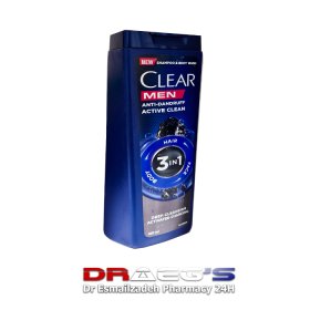 شامپو کلییر مردانه آنتی دنتروف اکتیو کلین صورت و بدن حجم 400 میلCLEAR ANTI_DANDRUFF ACTIVE CLEAN3IN1 400ML